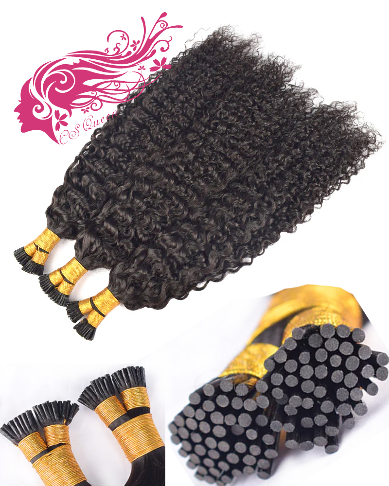 Raw Natural Curly I Tip Hair Extensions 100% Real Human Hair 100g